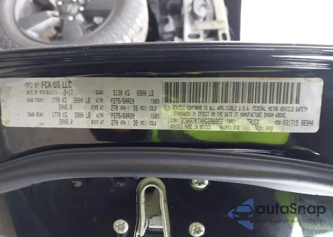 2017 Ram 1500 Express 4X4 5'7 Box from USA, damaged, VIN 3C6RR7KTXHG688858